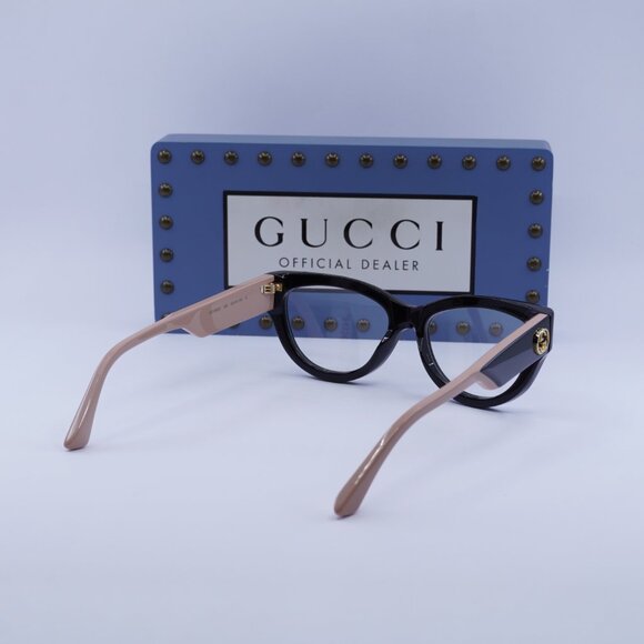Gucci GG1665O 008 Cat Eye Eyeglasses - Black/Nude 53mm - Picture 5 of 12